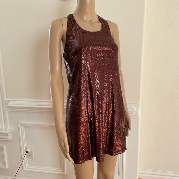 NWT French Connection Sequined Racerback Mini Dress, Size 10 - Picture 2 of 9